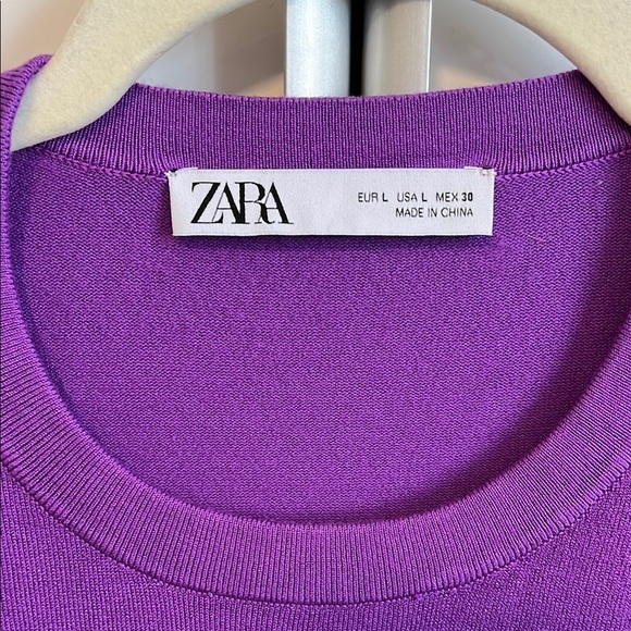 ZARA Women's Purple Lightweight Knit Sleeveless Vest Top, Size L - Picture 2 of 5